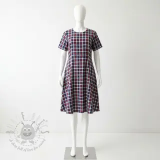 Muślin double gauze Double sided Checks navy