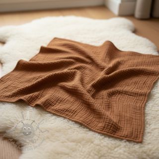 Muślin double gauze cognac ORGANIC