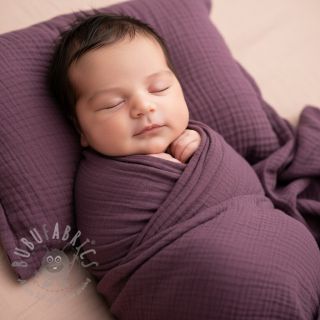 Muślin double gauze aubergine