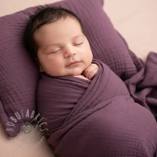 Muślin double gauze aubergine