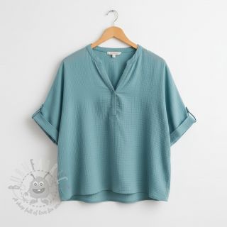 Muślin double gauze blue shadow