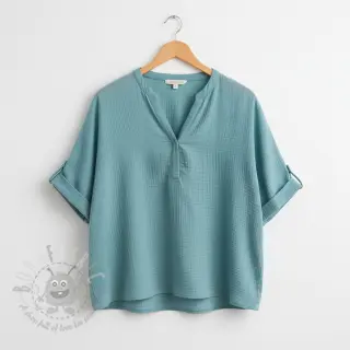 Muślin double gauze blue shadow