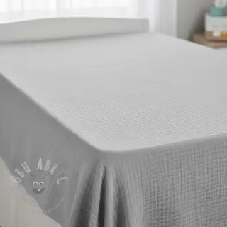 Muślin double gauze light grey
