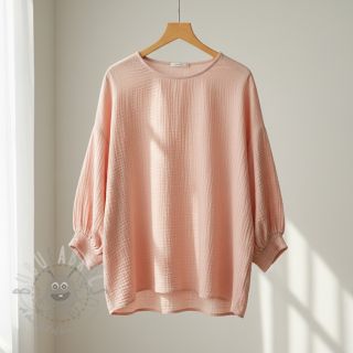 Muślin double gauze light salmon ORGANIC