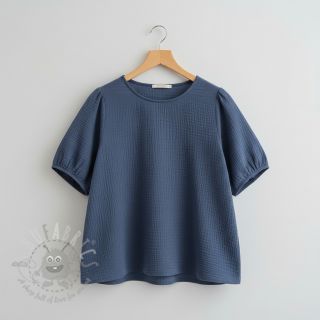 Muślin double gauze jeans blue ORGANIC