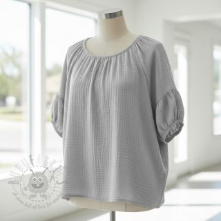 Muślin double gauze light grey ORGANIC