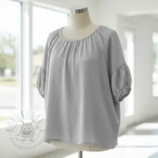 Muślin double gauze light grey ORGANIC