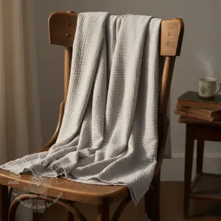 Muślin double gauze light grey ORGANIC