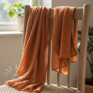 Muślin double gauze brique ORGANIC