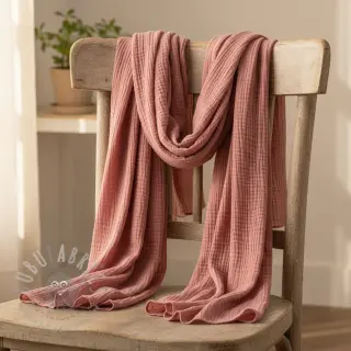 Muślin double gauze mauve ORGANIC