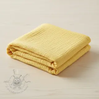 Muślin double gauze soft yellow ORGANIC