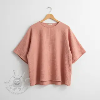 Muślin double gauze soft rose ORGANIC
