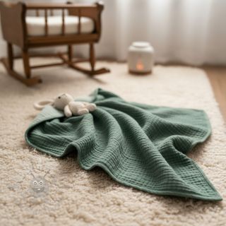 Muślin double gauze green ORGANIC