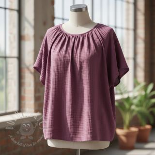 Muślin double gauze purple ORGANIC