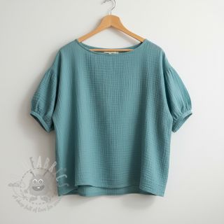 Muślin double gauze blue shadow ORGANIC