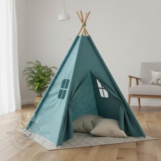 Muślin double gauze blue shadow ORGANIC