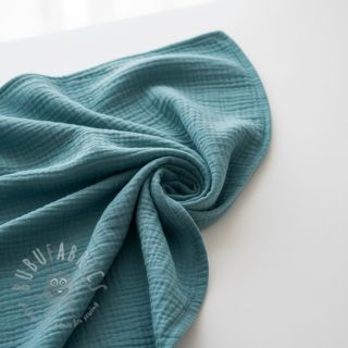 Muślin double gauze blue shadow ORGANIC