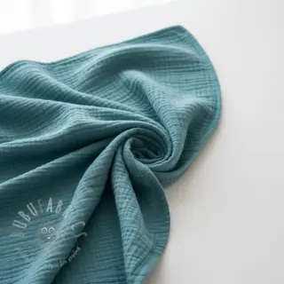 Muślin double gauze blue shadow ORGANIC