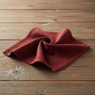 Muślin double gauze bordo ORGANIC