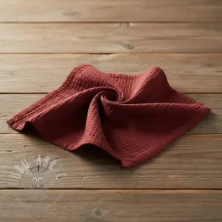 Muślin double gauze bordo ORGANIC