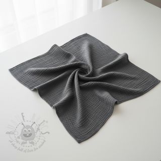 Muślin double gauze dark grey