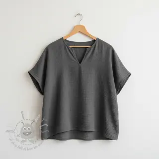Muślin double gauze dark grey