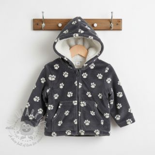 Wellness Fleece Dog paw dark grey