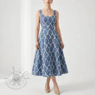 JEANS DENIM Ruffia Flowers design A