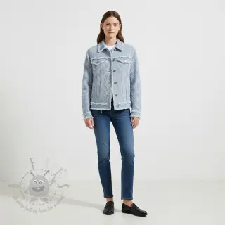 JEANS DENIM Ruffle stripes design A