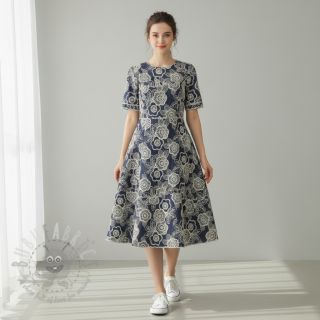 Bawełniana tkanina JEANS EMBROIDERY Niva design A