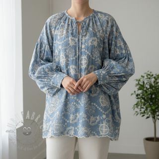 Bawełniana tkanina JEANS Embroidery Buttercup