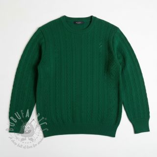 Dzianina swetrowa jacquard Cable forest green