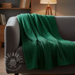 Dzianina swetrowa jacquard Cable forest green