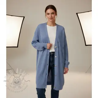 Dzianina swetrowa jacquard Diamond baby blue