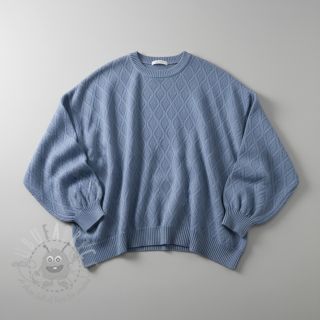 Dzianina swetrowa jacquard Diamond baby blue