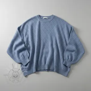 Dzianina swetrowa jacquard Diamond baby blue