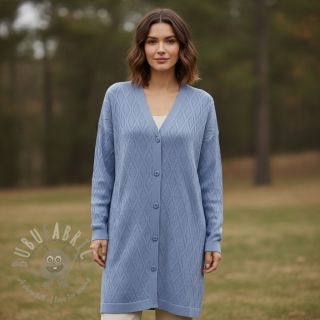 Dzianina swetrowa jacquard Diamond baby blue