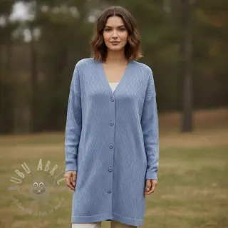 Dzianina swetrowa jacquard Diamond baby blue