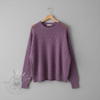 Dzianina swetrowa jacquard Diamond lavender