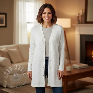 Dzianina swetrowa jacquard Diamond off white