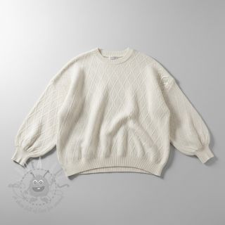 Dzianina swetrowa jacquard Diamond off white