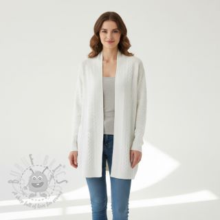 Dzianina swetrowa jacquard Cable white