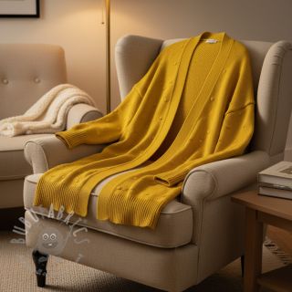 Dzianina swetrowa BIG KNIT DOT ochre