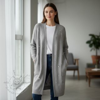 Dzianina swetrowa BIG KNIT DOT grey