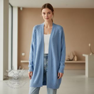 Dzianina swetrowa BIG KNIT DOT blue