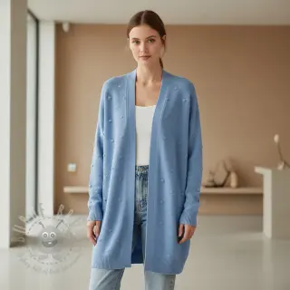 Dzianina swetrowa BIG KNIT DOT blue