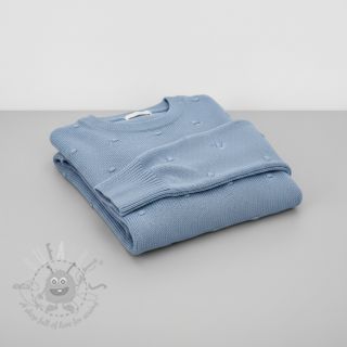 Dzianina swetrowa BIG KNIT DOT blue