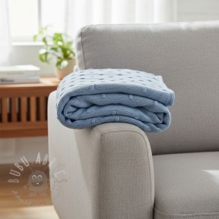 Dzianina swetrowa BIG KNIT DOT blue