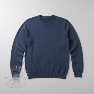 Dzianina swetrowa BIG KNIT DOT navy