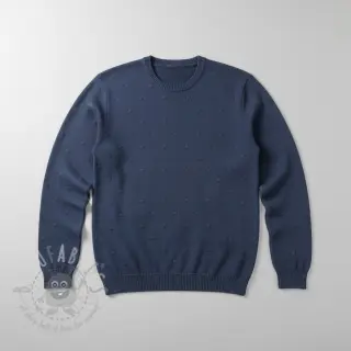 Dzianina swetrowa BIG KNIT DOT navy